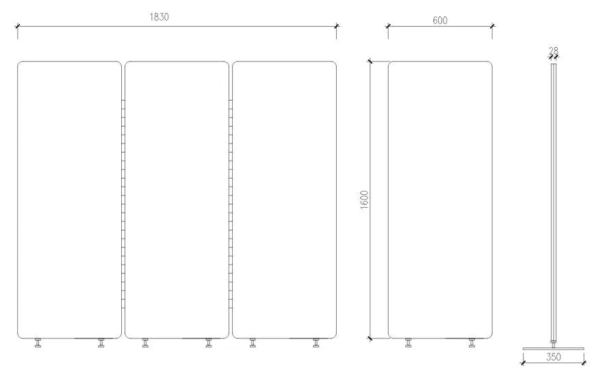 Nufurn Zipp Acoustic Partition Extension Panel