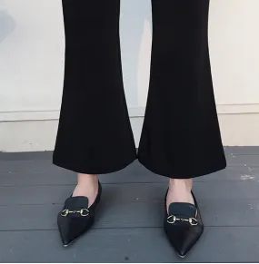 Olinda Black Flared High Waist Trousers