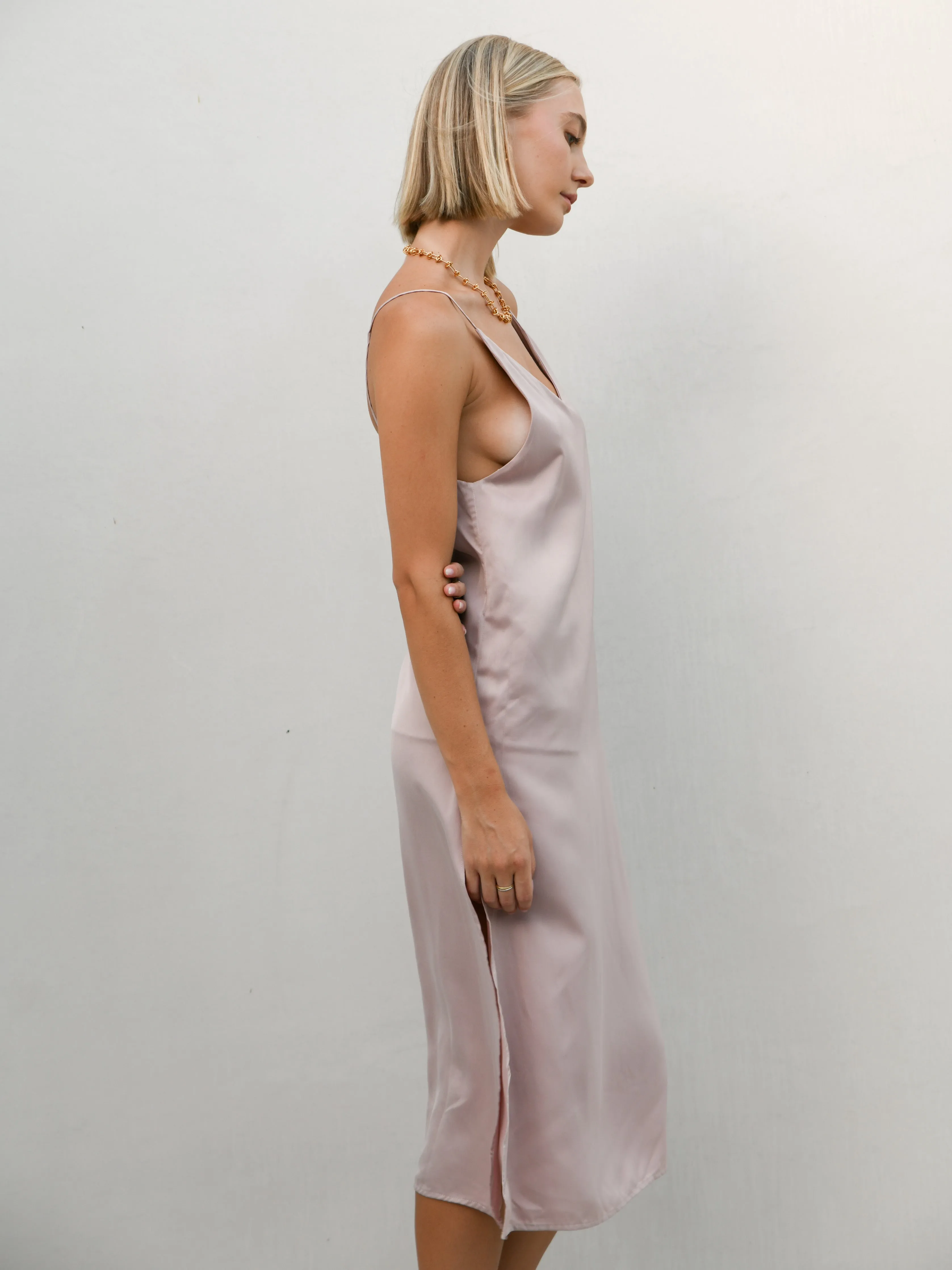 Omalia Silky Slip Dress -Dusty Pink