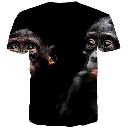 Orangutan T-shirt Men Monkey Tshirts Casual Animal Tshirts Novelty Black T-shirts Graphic