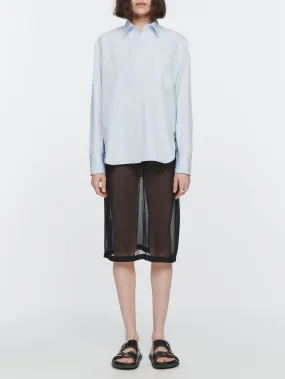 Oversized Covered Placket Shirt in Periwinkle