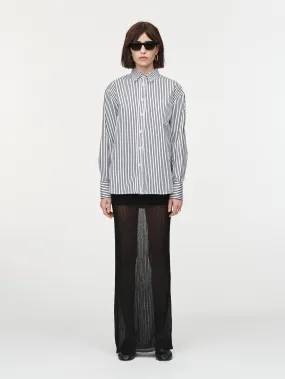 Oversized Shirt in Black x White Stripe