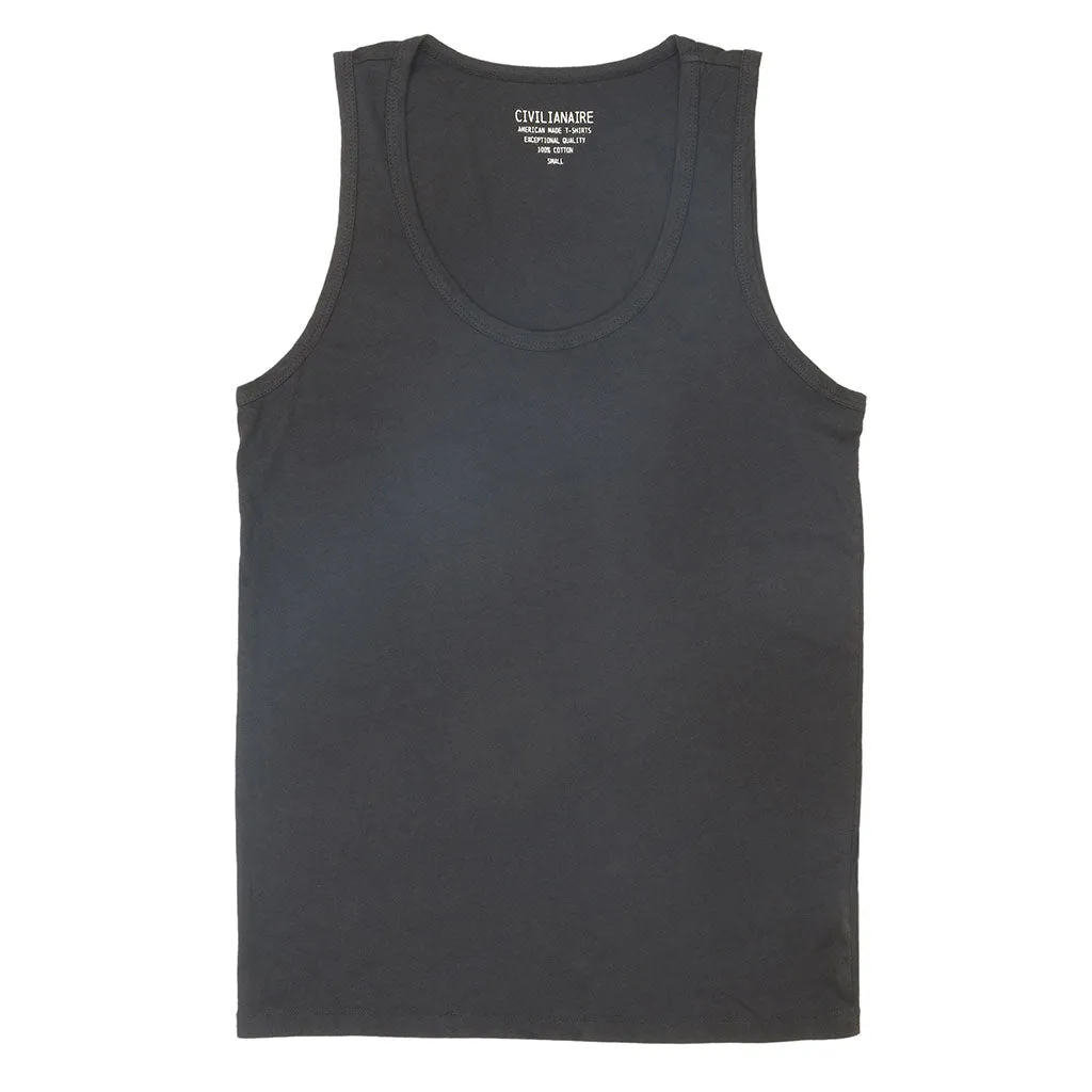 Peace Store Cotton Tank Top  - Black Coal