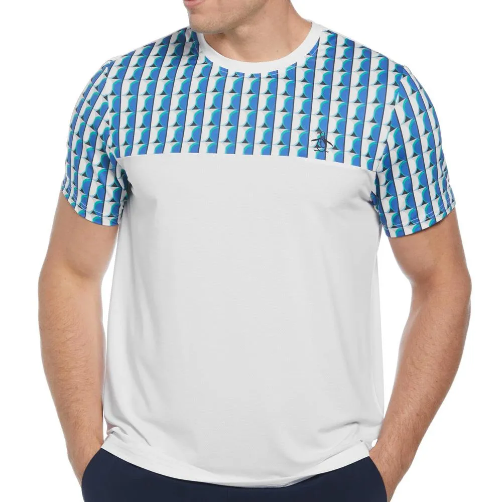 Penguin Men's Performance Roadmap Crew - Bright White/Blue