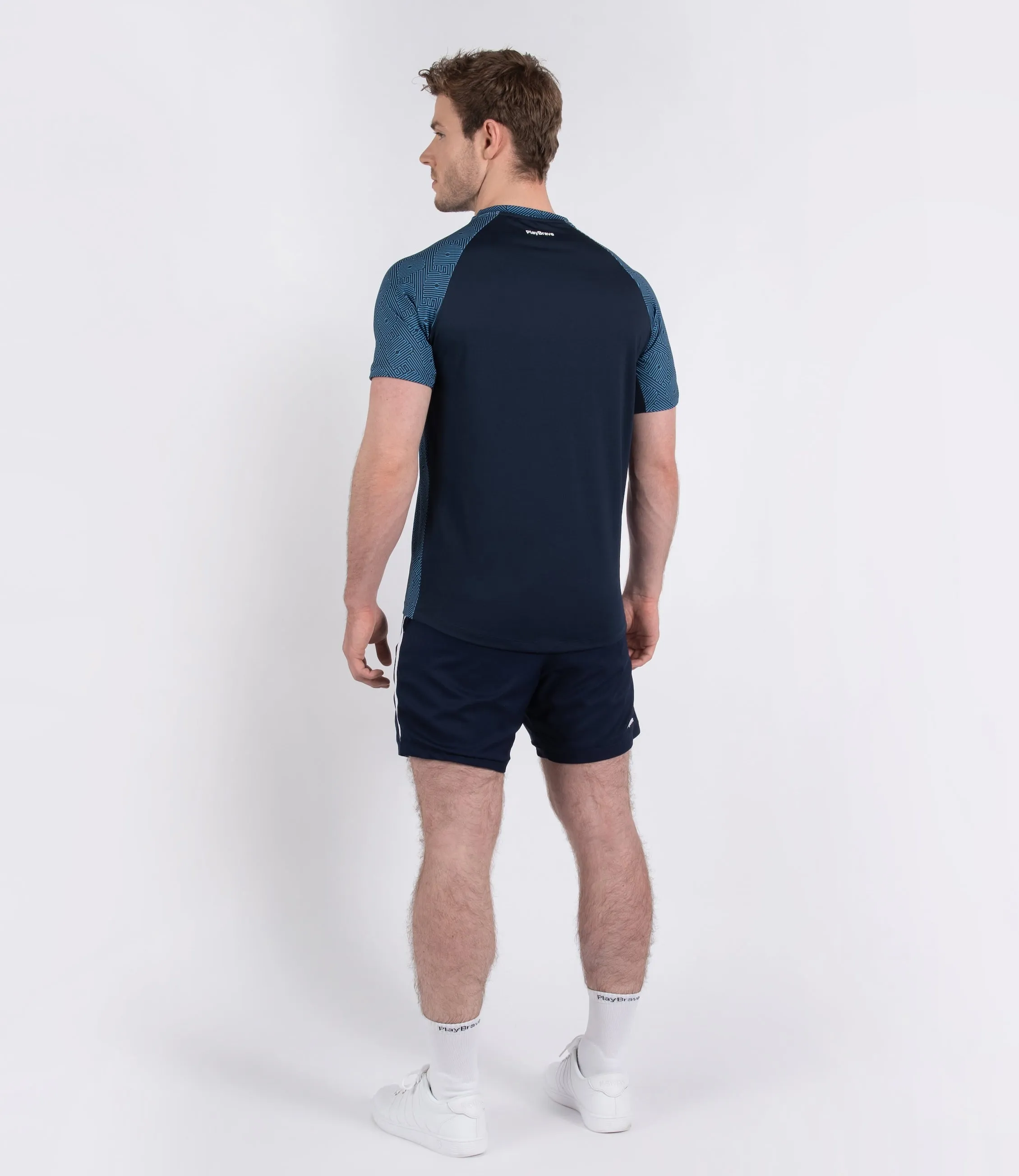 Philip Padel Tee - Navy/Brilliant Blue