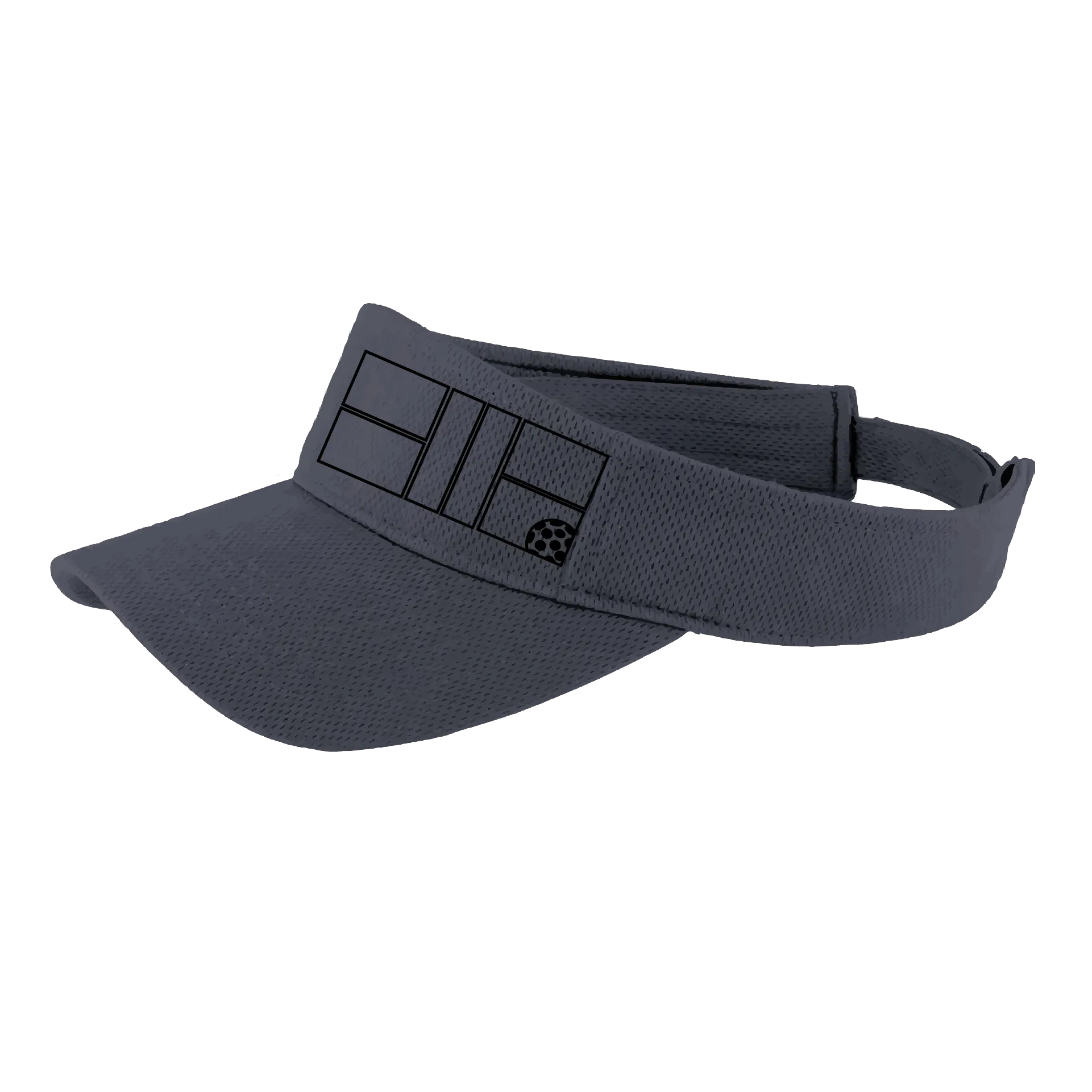 Pickleball Court (Black) | Pickleball Visors | Moisture Wicking 100% Polyester