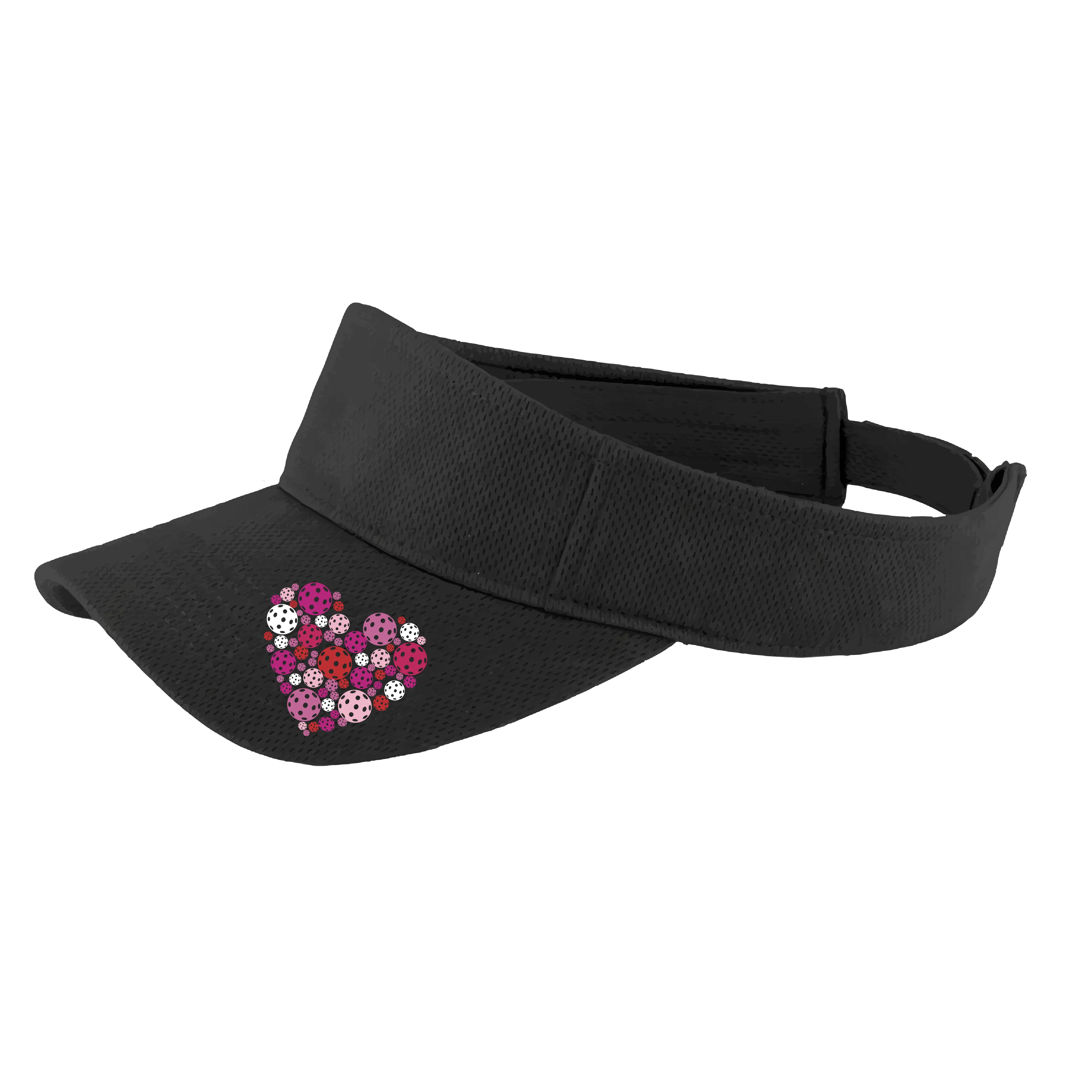 Pickleball Heart (Customizable) | Pickleball Visors | Moisture Wicking 100% Polyester