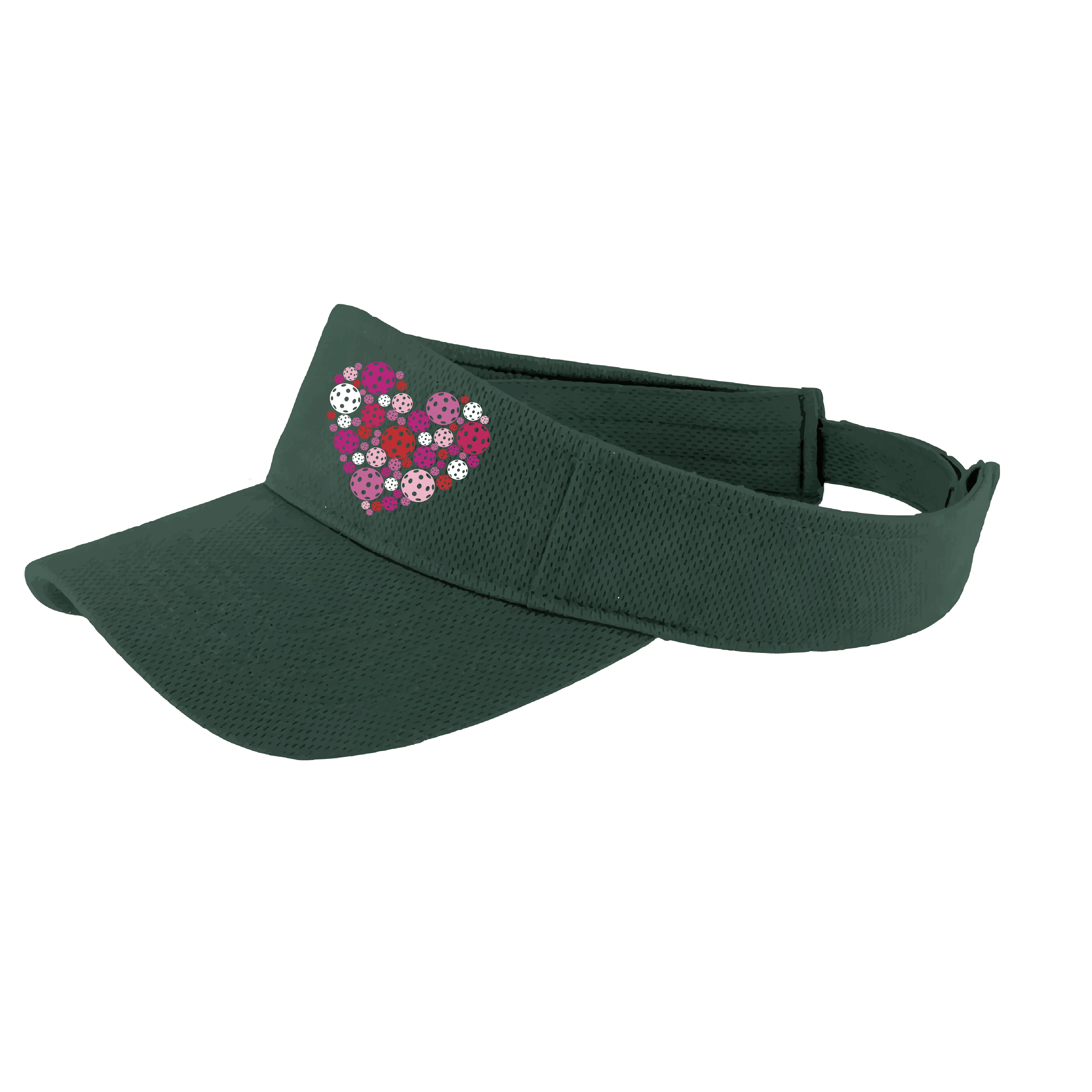 Pickleball Heart (Customizable) | Pickleball Visors | Moisture Wicking 100% Polyester