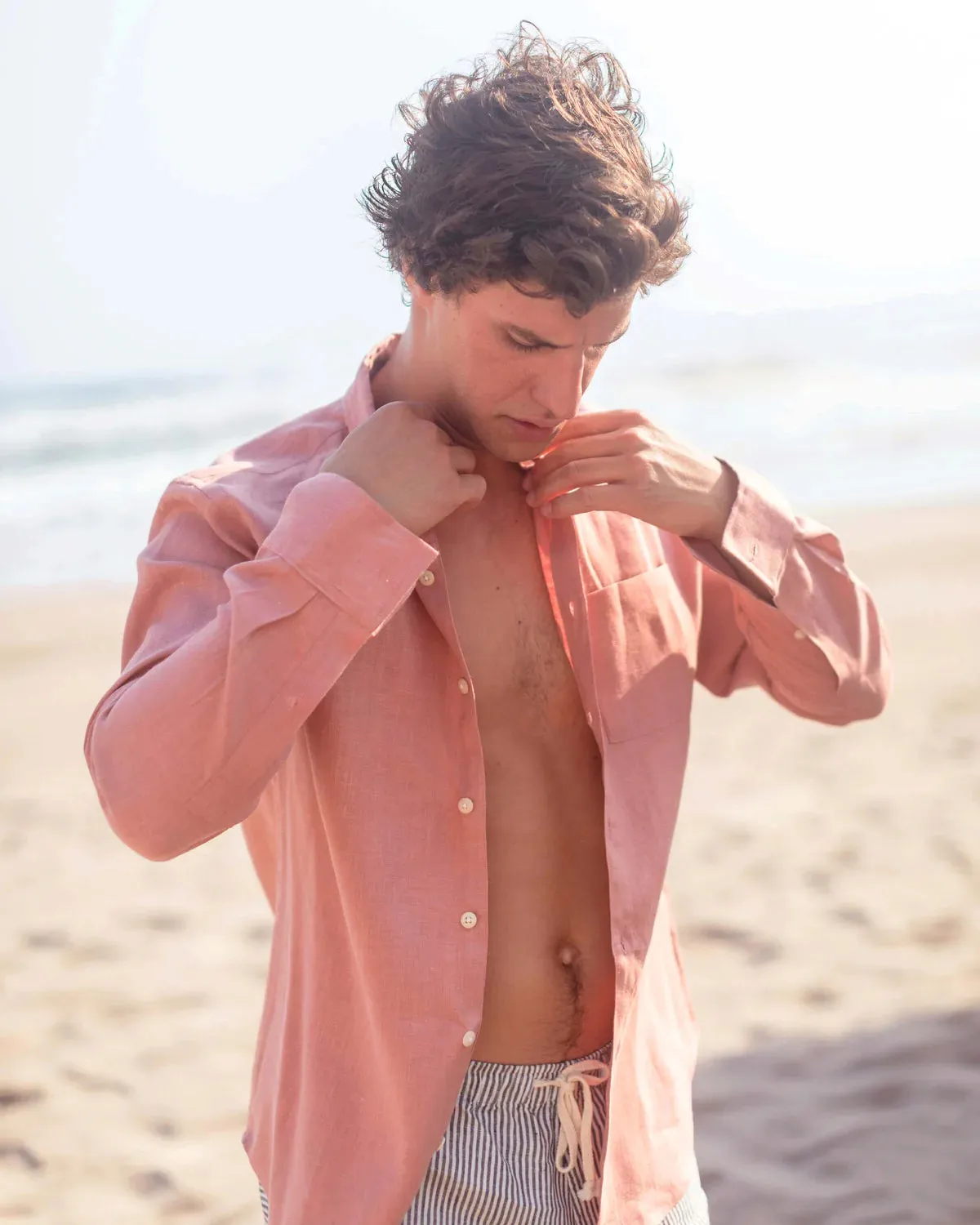 Playa Linen Shirt - Watermelon