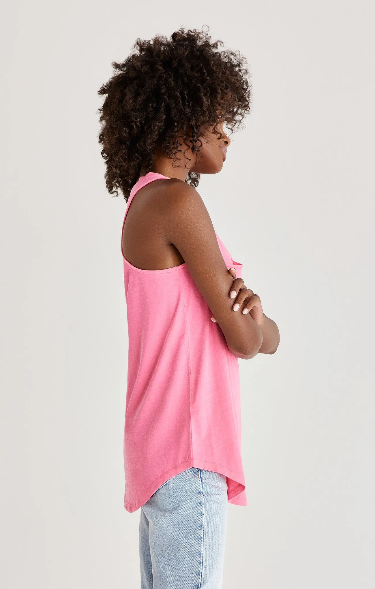 Pocket Racer Tank Flamingo