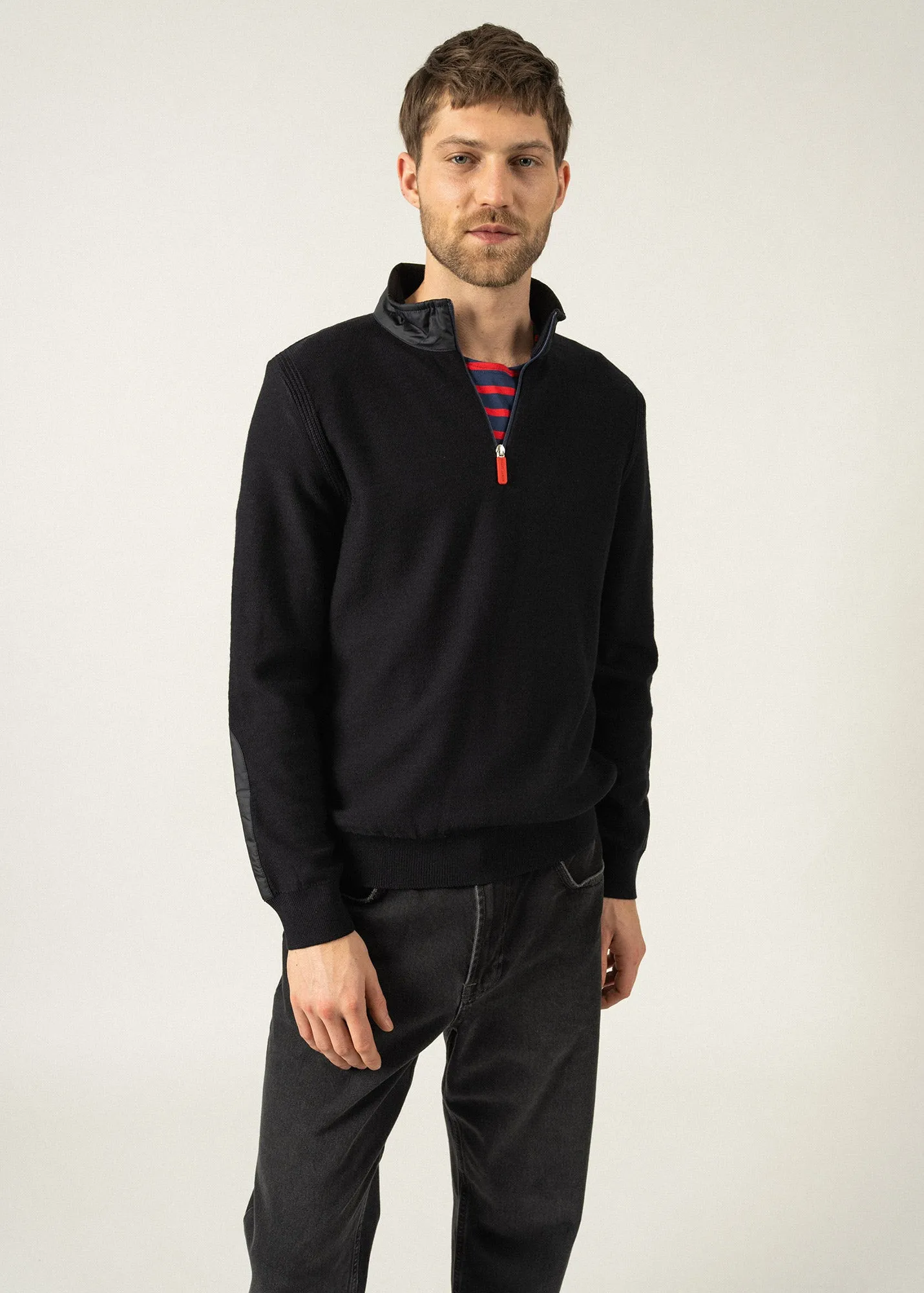 Pomeroy jumper - in blended wool high neck (NAVY)