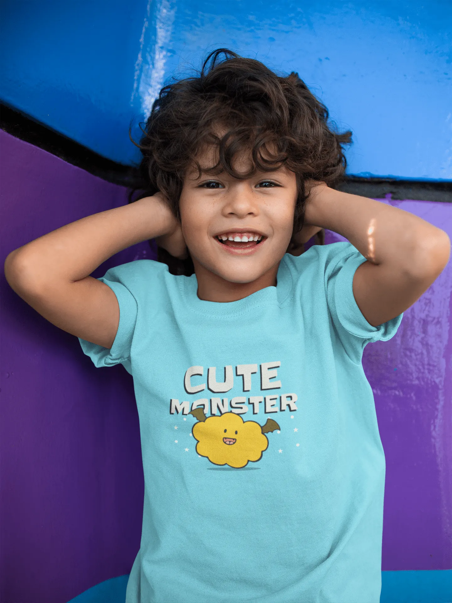 "CUTE MONSTER" KIDS HALF-SLEEVE T-SHIRT