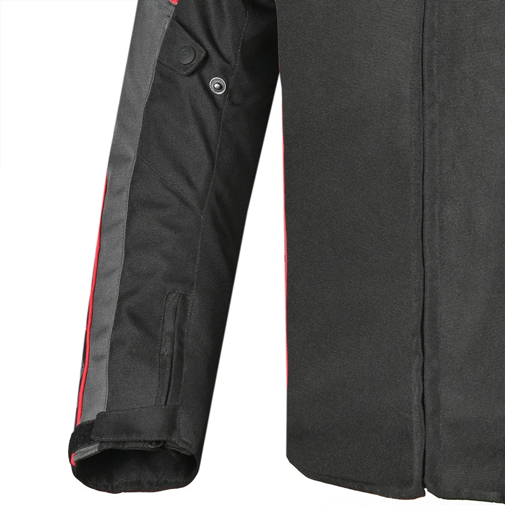 R-Tech Knight Rider Short - Motorcycle Racing Jacket - Black Dark Grey Red