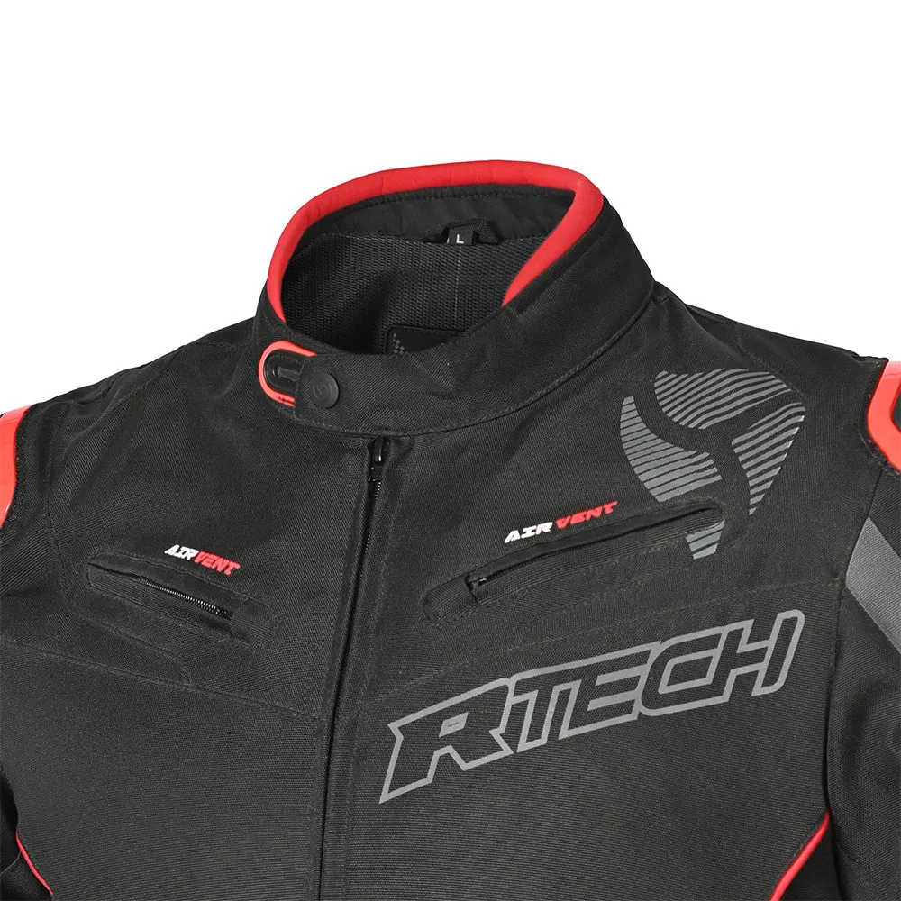 R-Tech Knight Rider Short - Motorcycle Racing Jacket - Black Dark Grey Red