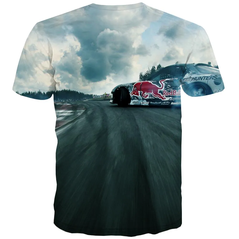 Racing Car T shirts Men Metal T-shirts Graphic City Shirt Print Gray Tshirts Cool Retro Tshirt Printed