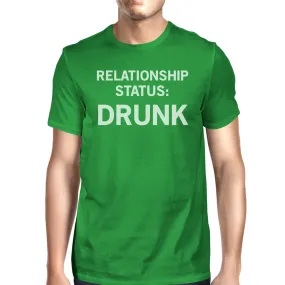 Relationship Status Men's Green Crew Neck T-Shirt Funny Graphic Top