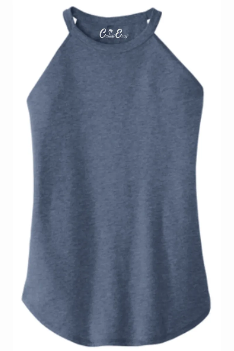 Rocker Tank - High Neck Tank Top Plain - 7 Colors