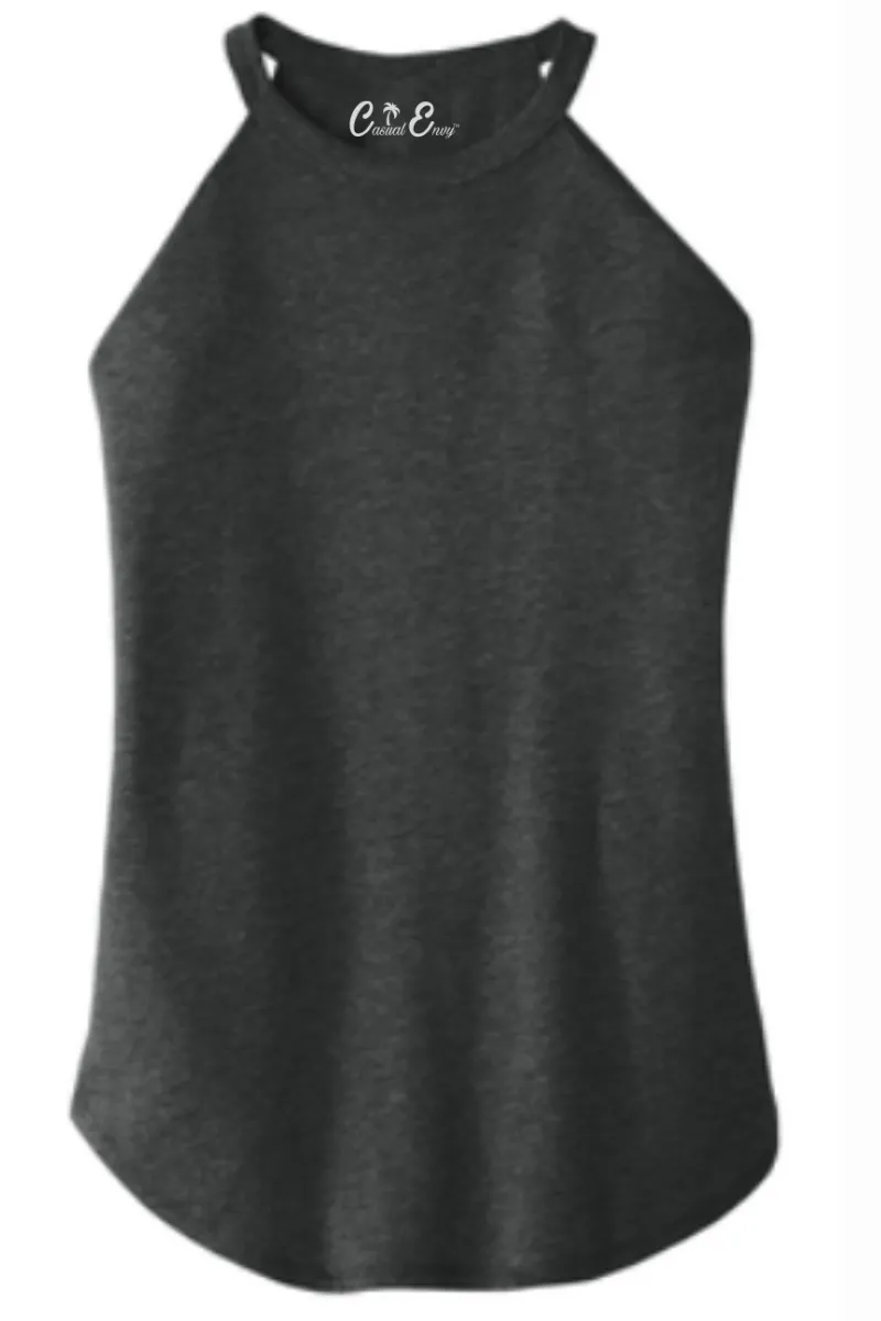 Rocker Tank - High Neck Tank Top Plain - 7 Colors