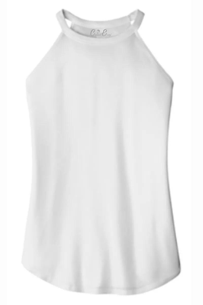 Rocker Tank - High Neck Tank Top Plain - 7 Colors