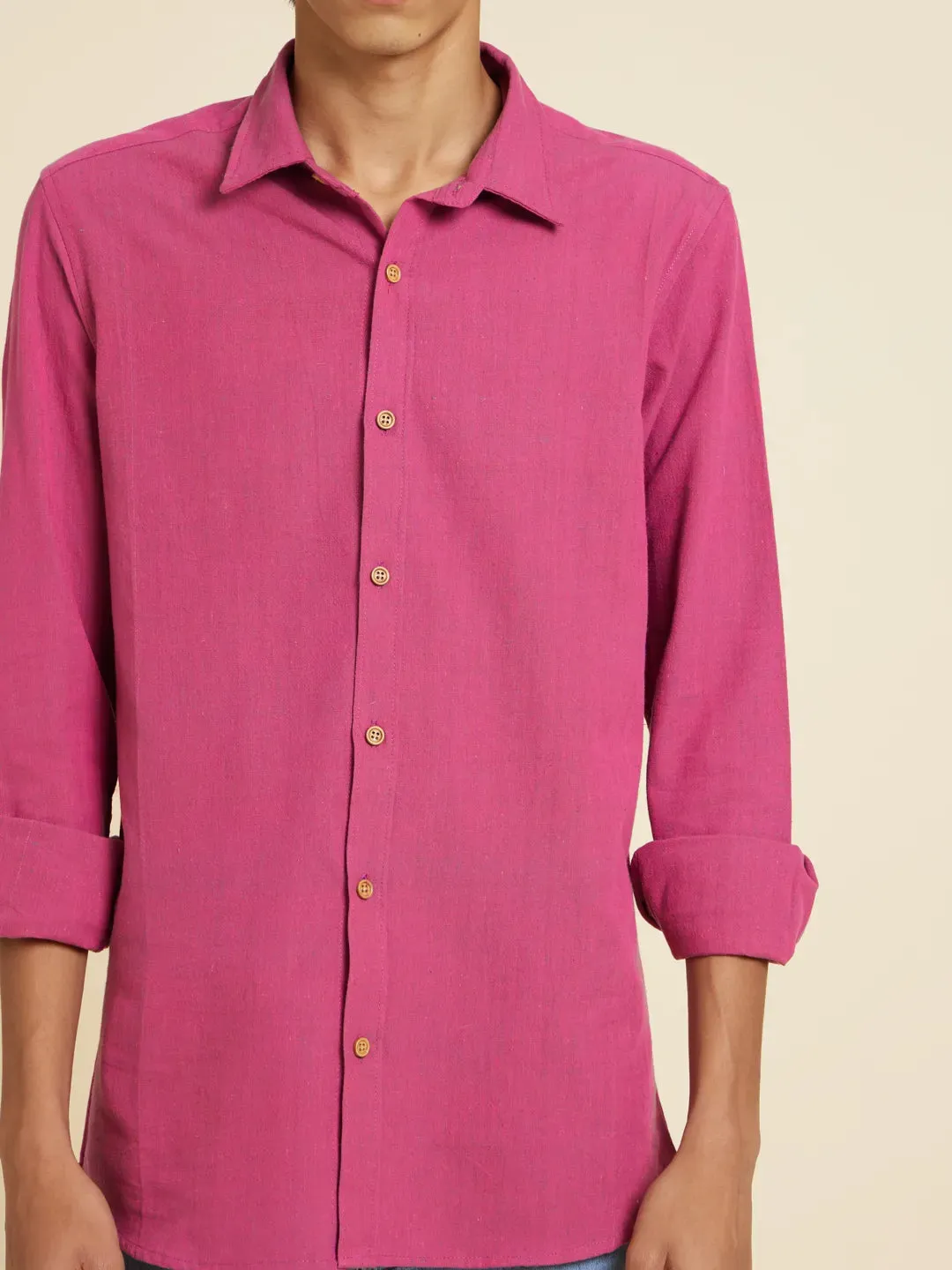 Rose Violet Handloom Shirt