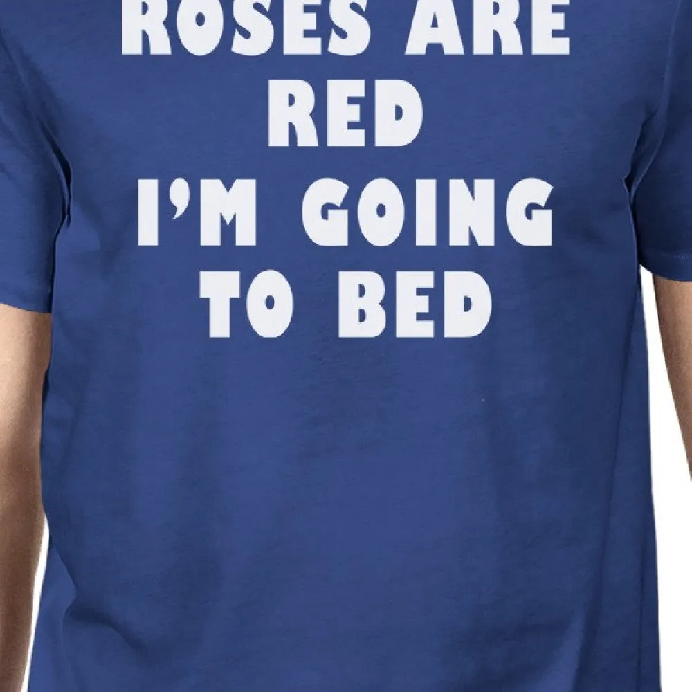 Roses Are Red Mens Royal Blue T-shirt Humorous Round-Neck For Men