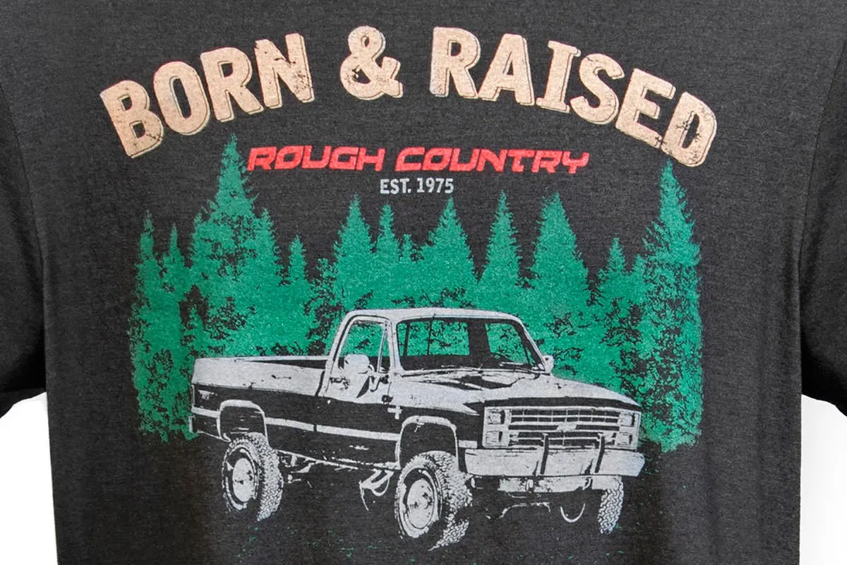 Rough Country T-Shirt - Born & Raised - Black - LG