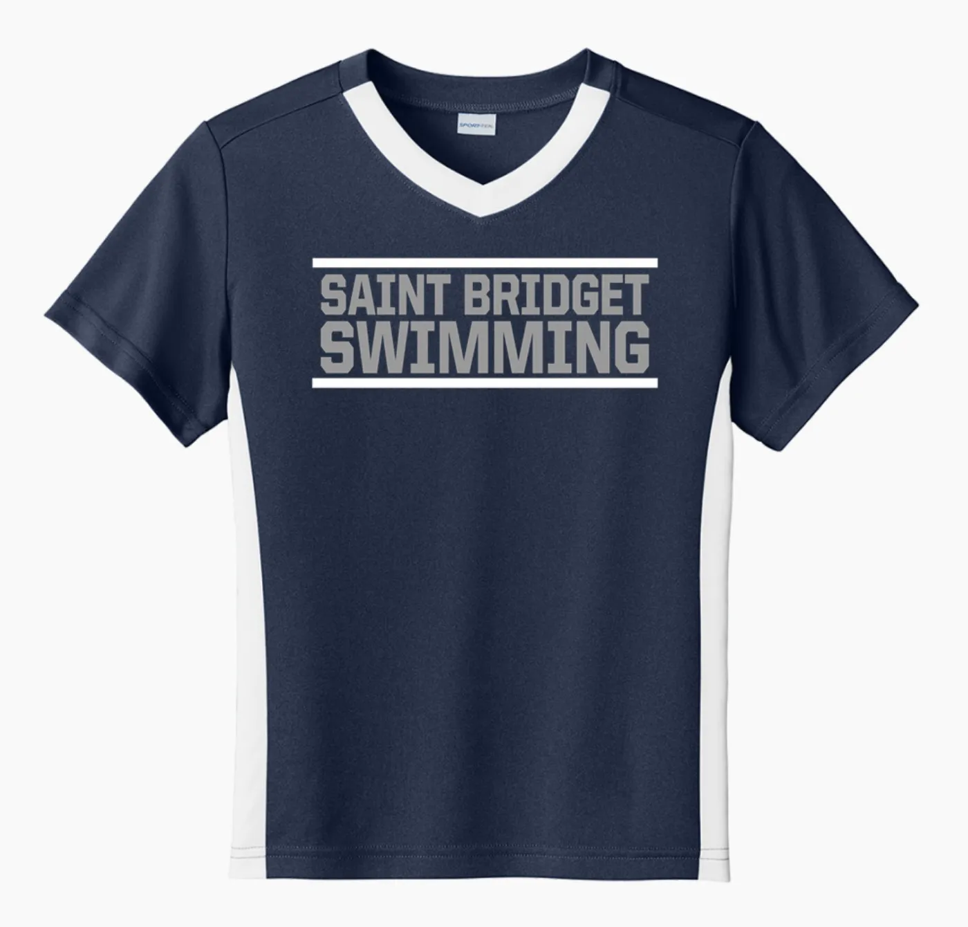 Saint Bridget Swimming Sport-Tek Youth Competitor United Short-Sleeve V-Neck Tee