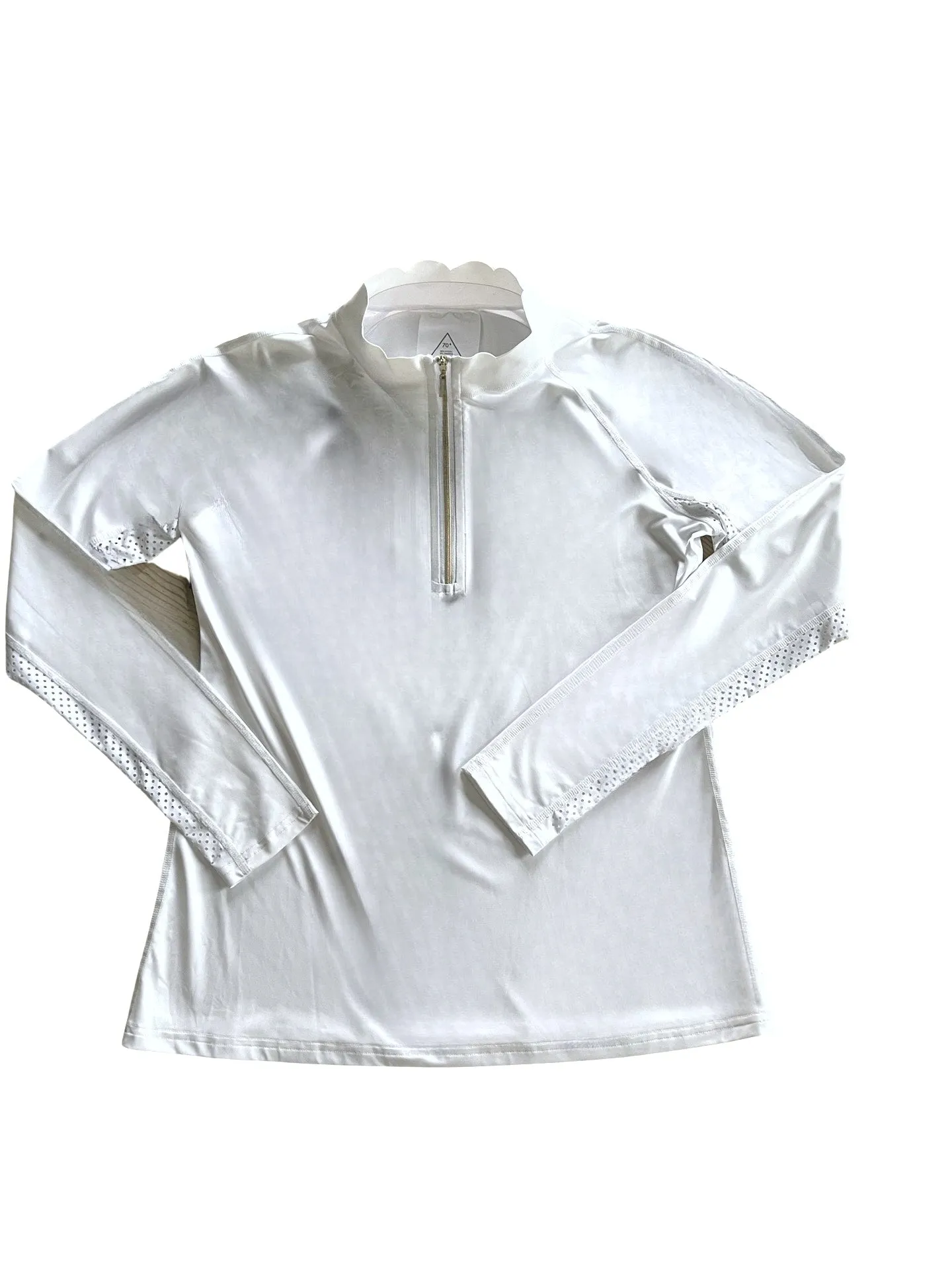 Scallop Collar Wicking Sunshirt - Bright White