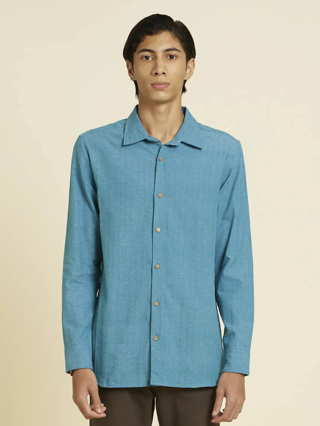 Serene Bondi Blue Handloom Shirt