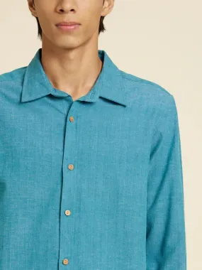 Serene Bondi Blue Handloom Shirt