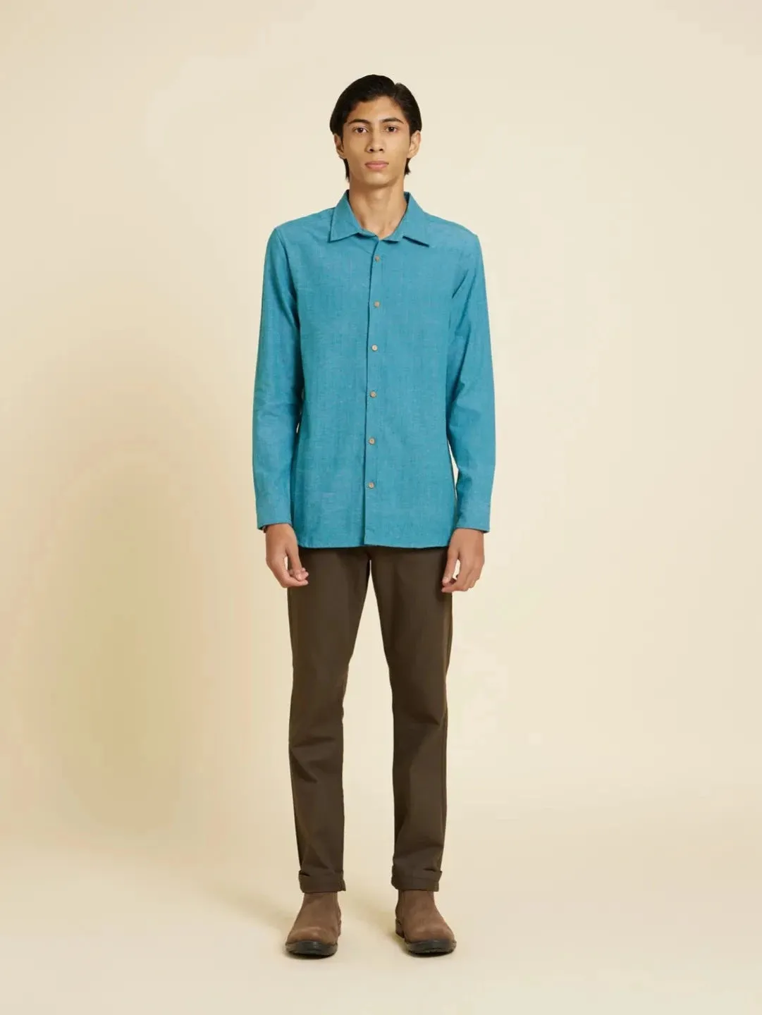 Serene Bondi Blue Handloom Shirt