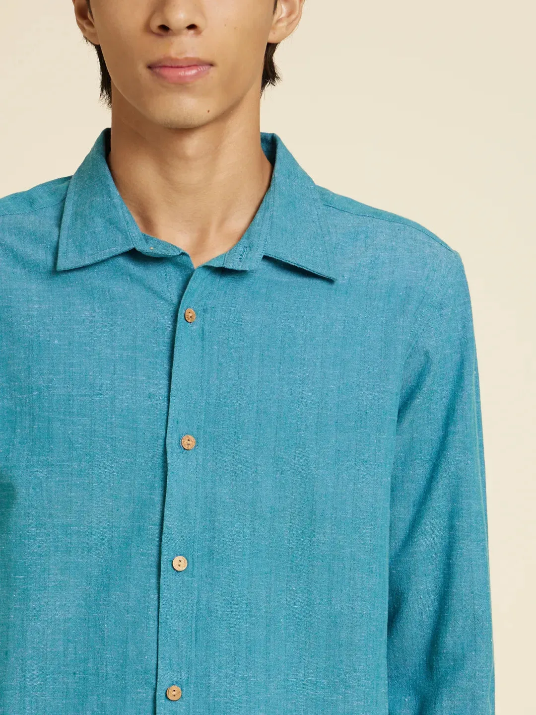 Serene Bondi Blue Handloom Shirt