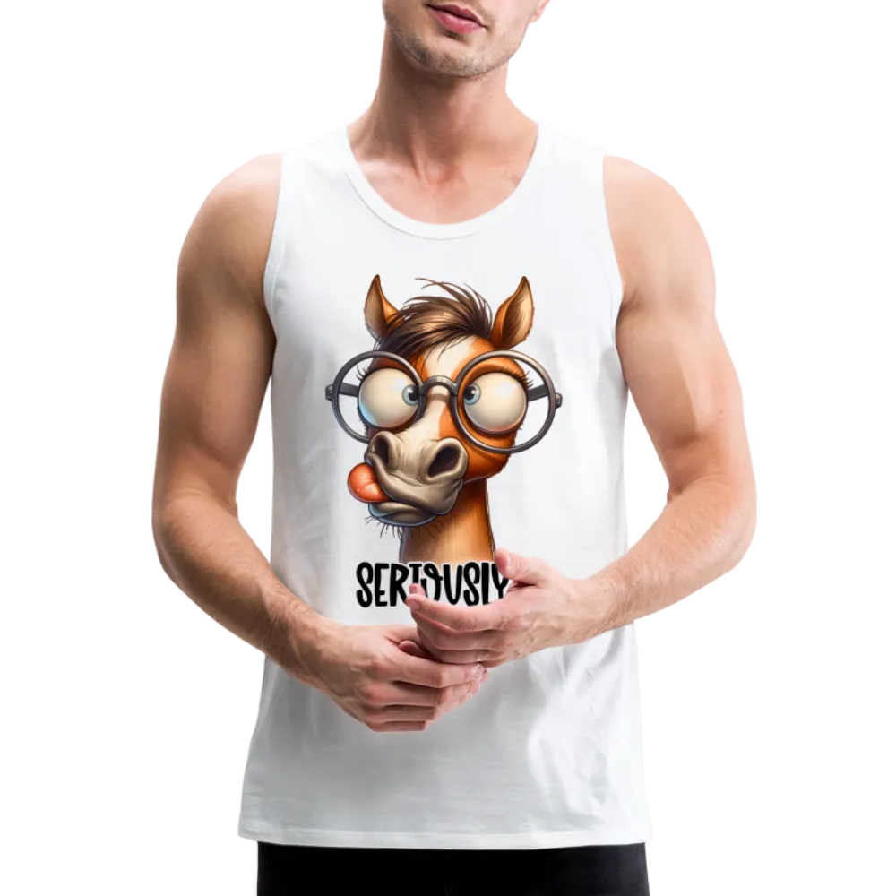 Seriously? Men's Premium Tank Top (Funny Horse)