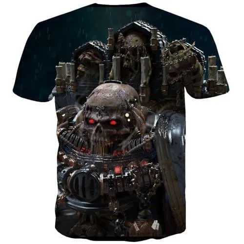 Skull T shirts Men Metal T-shirts Graphic Military T-shirts 3d Punk Rock Tshirt Anime Hip Hop Tshirt Printed Short Sleeve