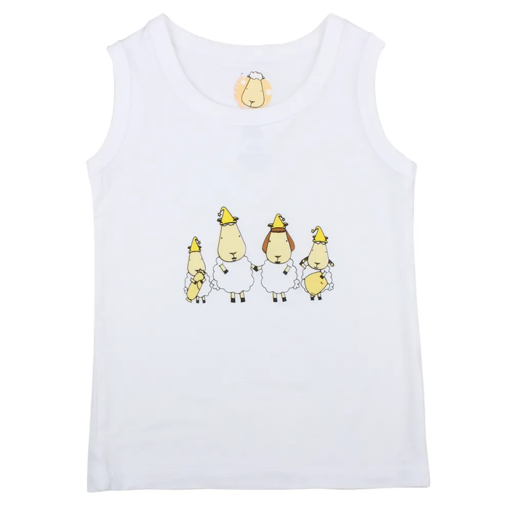 Sleeveless Shirt White Sheepz Family