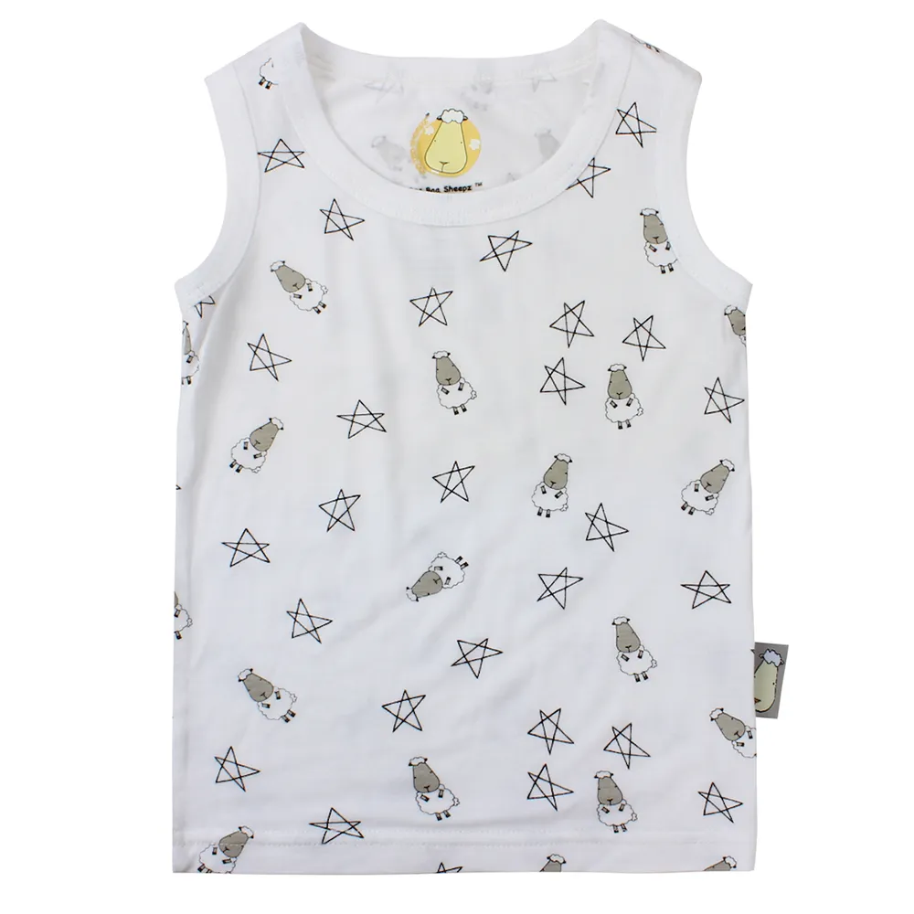 Sleeveless Shirt White Small Star & Sheepz