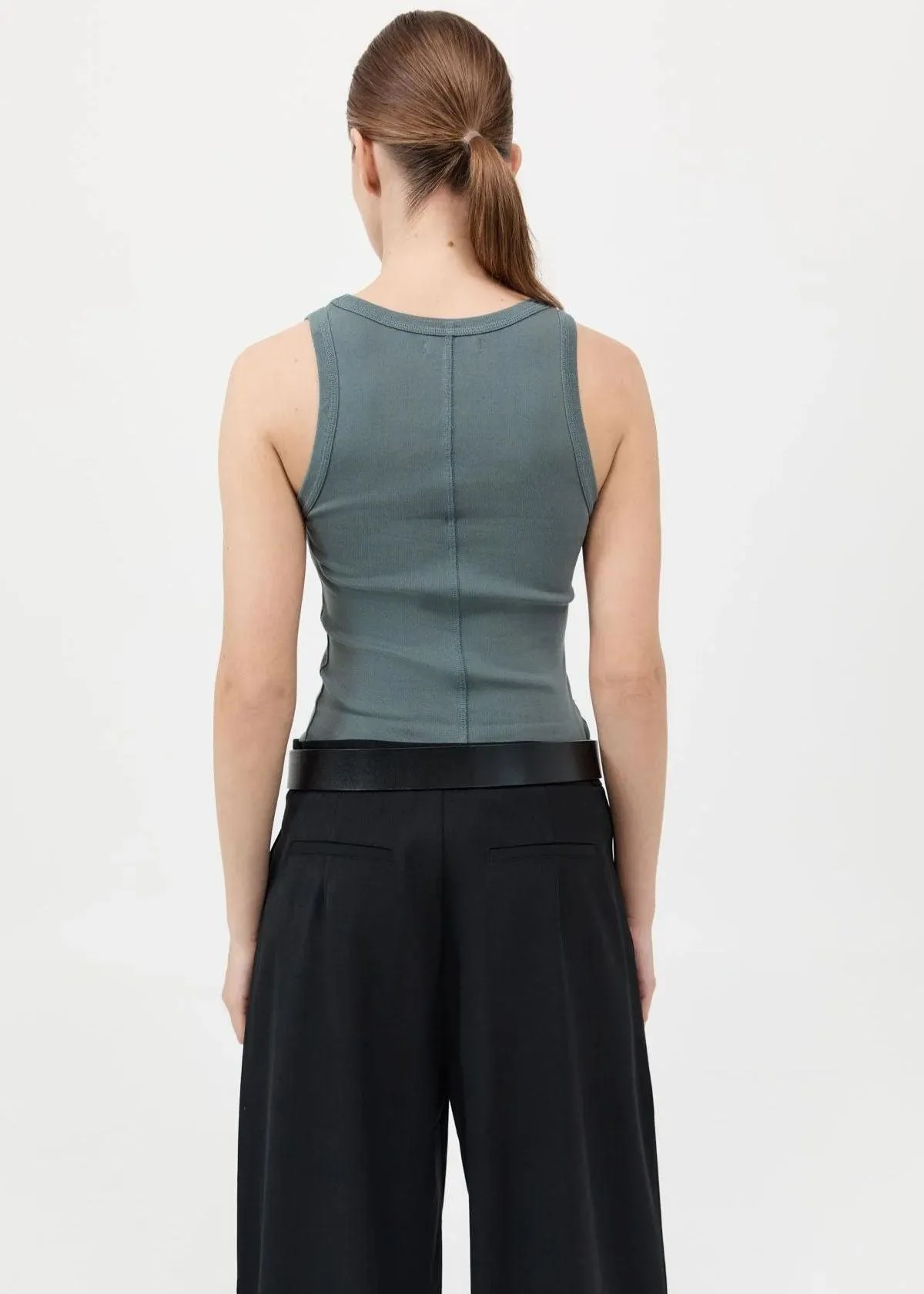 ST. AGNI Organic Cotton Singlet - Balsam Green