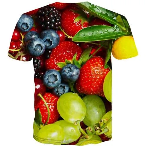 Strawberry T-shirt Men Fruit Tshirts Novelty Leaf T-shirts 3d Harajuku T-shirts Graphic Short Sleeve summer Men/women Tee Top