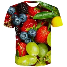 Strawberry T-shirt Men Fruit Tshirts Novelty Leaf T-shirts 3d Harajuku T-shirts Graphic Short Sleeve summer Men/women Tee Top