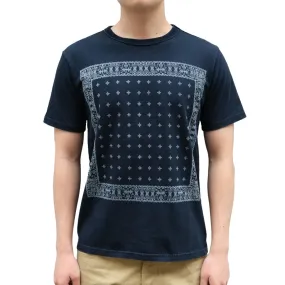 Studio D'Artisan "Bandana" Indigo Logo Print Tee