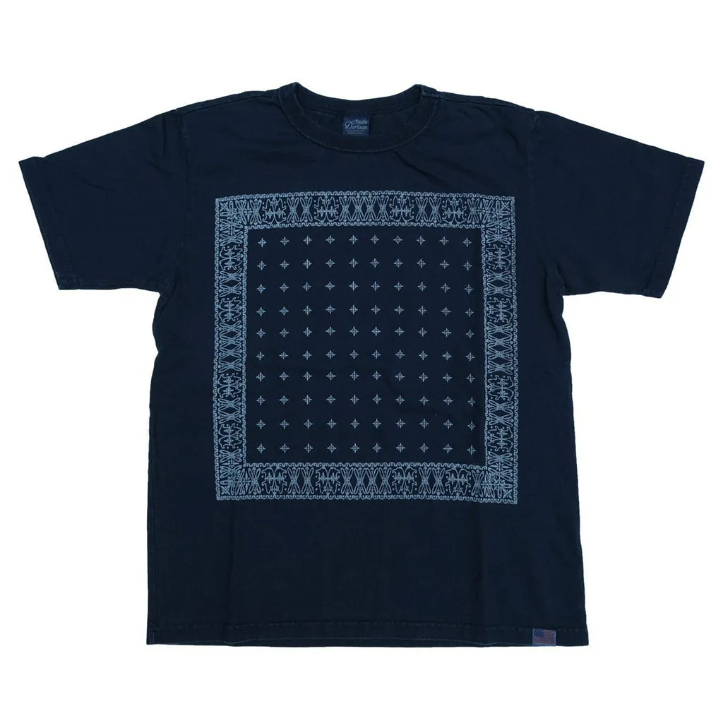 Studio D'Artisan "Bandana" Indigo Logo Print Tee