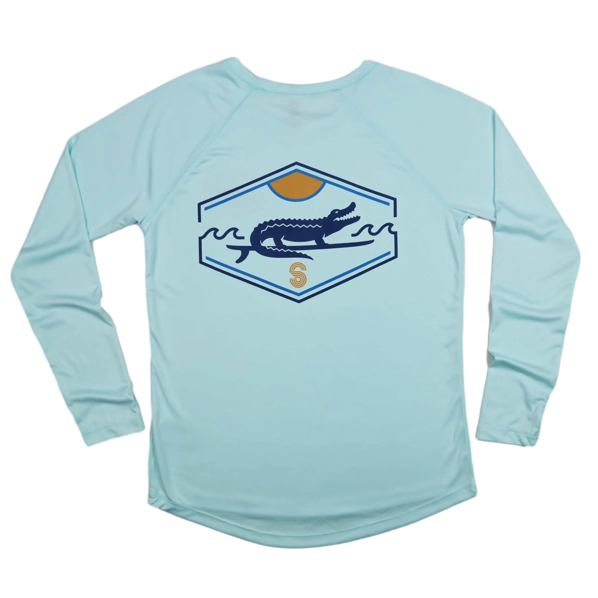 SURF GATOR BADGE LADIES SOLAR PERFORMANCE SHIRT - SEAFOAM