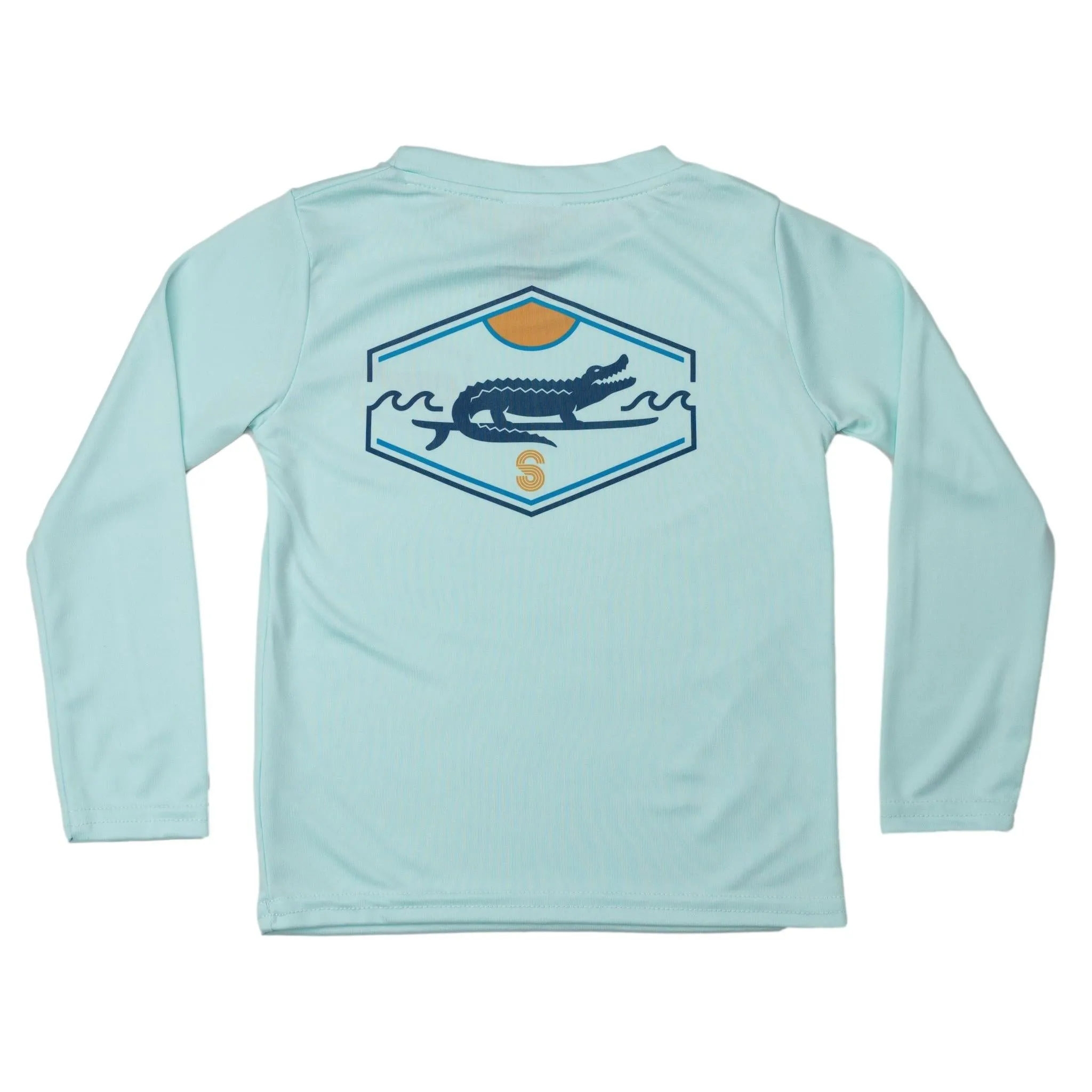 SURF GATOR BADGE TODDLER SOLAR SHIRT - SEAFOAM