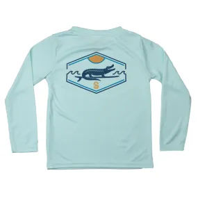 SURF GATOR BADGE TODDLER SOLAR SHIRT - SEAFOAM