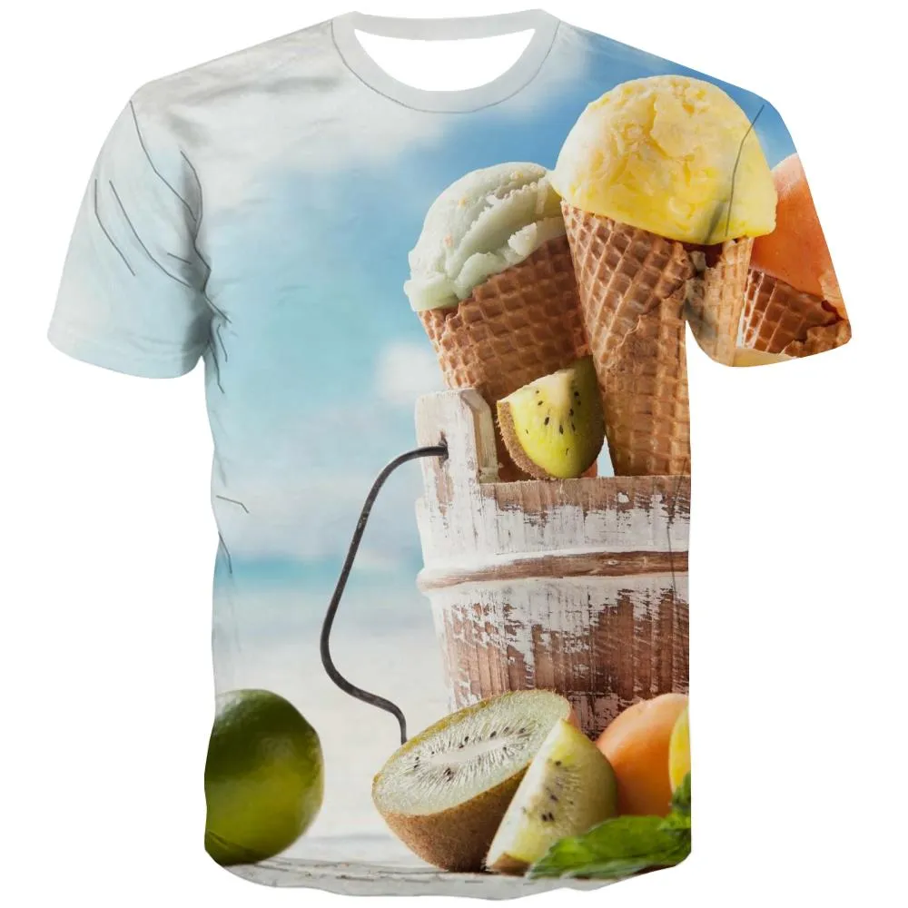 Sweet T-shirt Men Gourmet Tshirts Casual Icecream Tshirt Printed Colourful Shirt Print