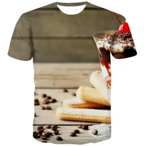 Sweet T shirts Men Gourmet T-shirts 3d Icecream Tshirts Casual Colourful Tshirts Cool