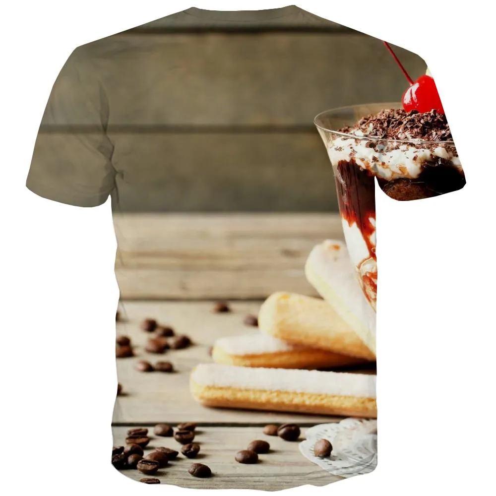 Sweet T shirts Men Gourmet T-shirts 3d Icecream Tshirts Casual Colourful Tshirts Cool