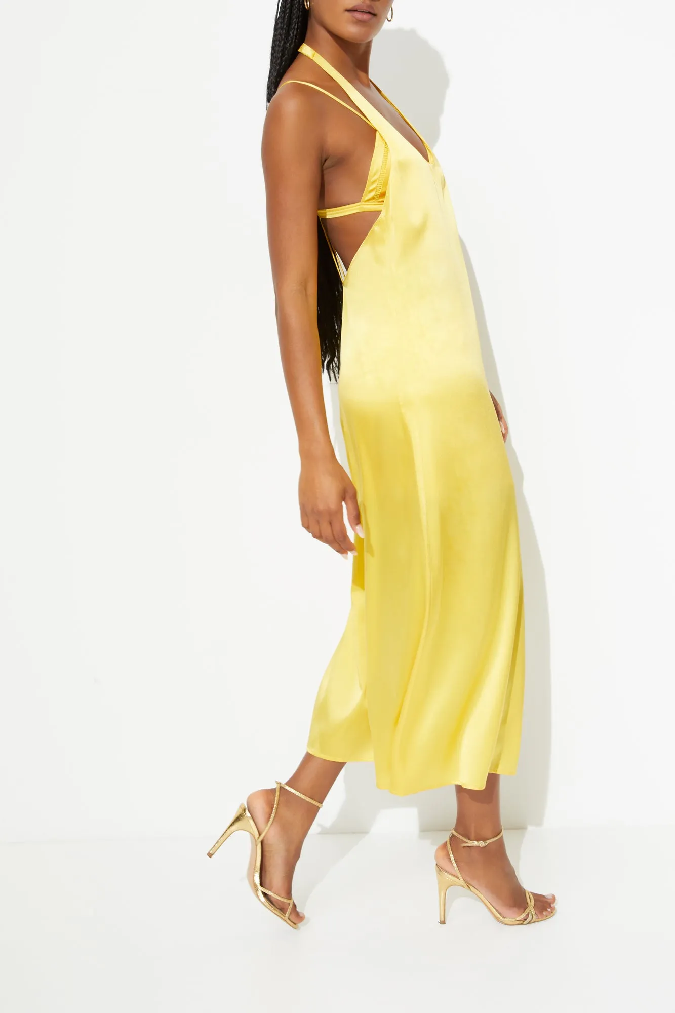 T-BOZ SLIP DRESS {MIMOSA YELLOW}