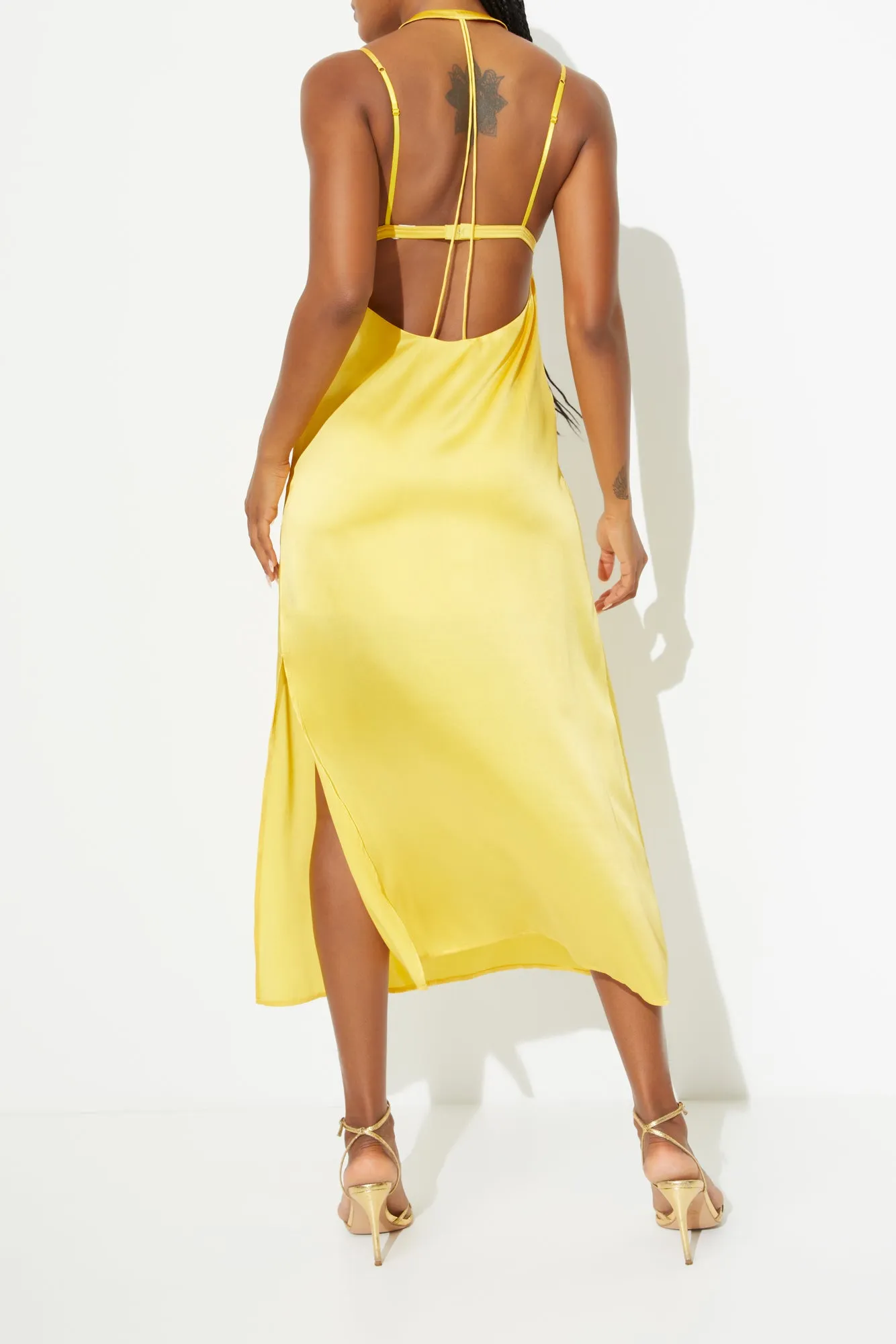 T-BOZ SLIP DRESS {MIMOSA YELLOW}