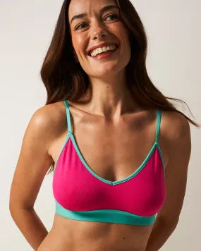 T-Shirt Bra - Raspberry and Neon Mint